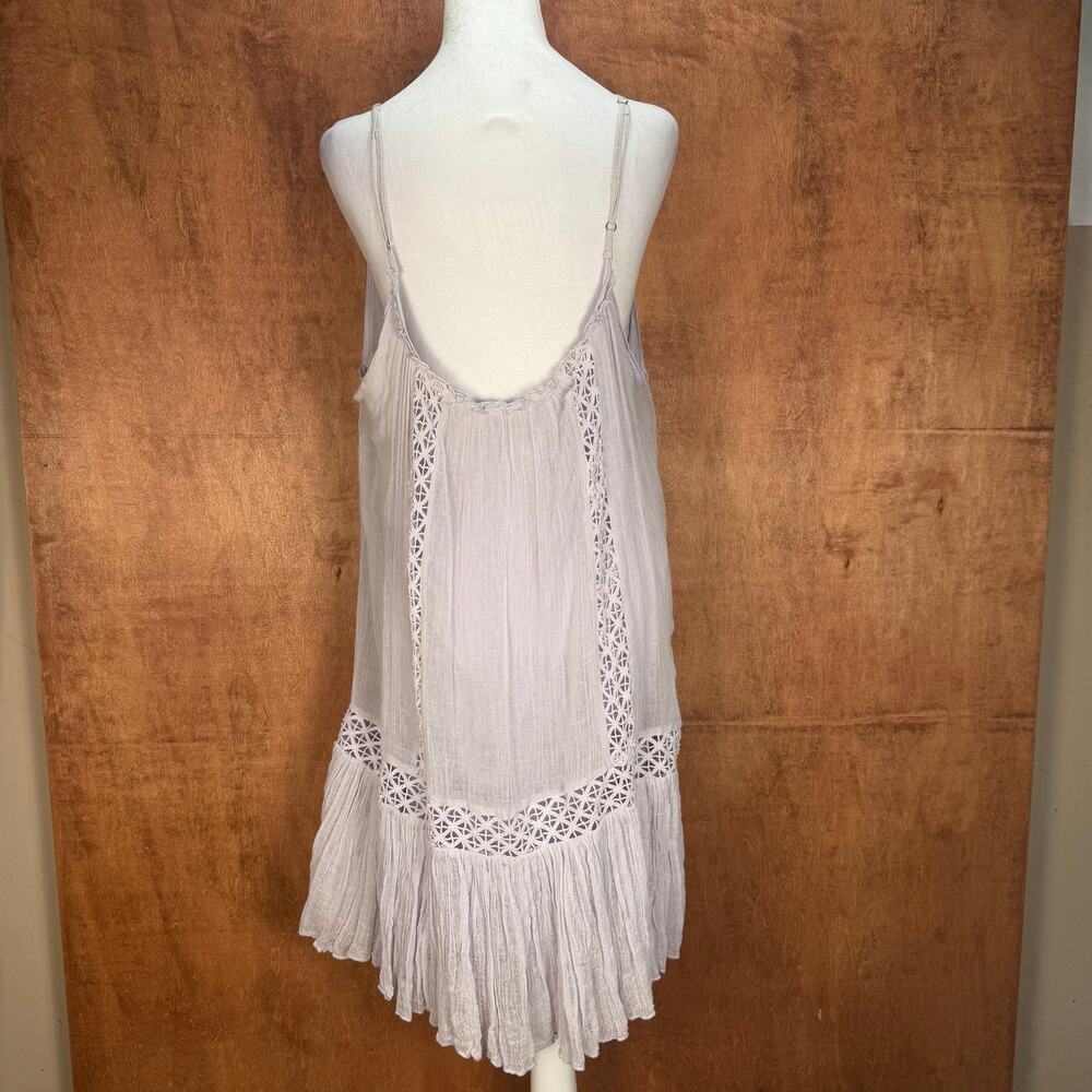 Chelsea & Violet MED boho lilac sleeveless strappy crochet lace mini tank dress - Picture 2 of 16